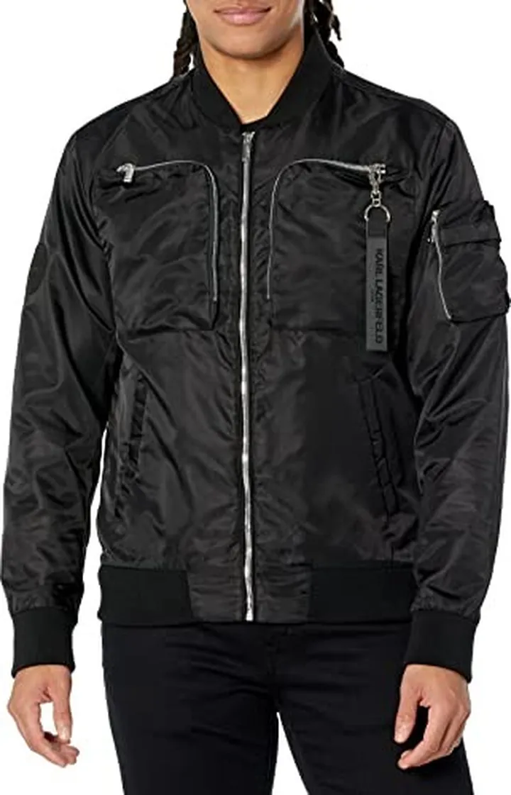 Karl Lagerfeld Paris Men's Expose Pocket Bomber Jacket