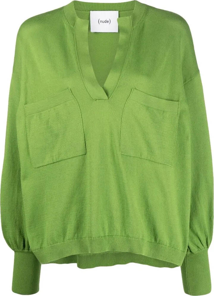V-neck knitted jumper