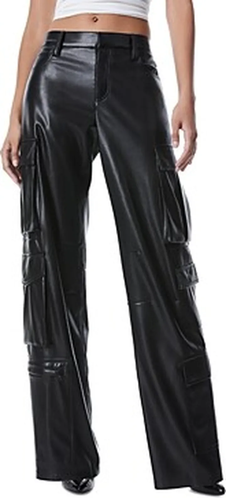 Alice and Olivia Luis Faux Leather Cargo Pants