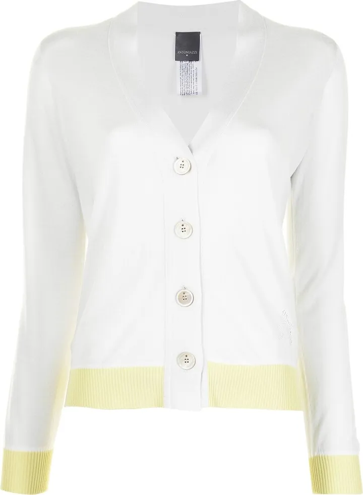 contrasting trim V-neck cardigan