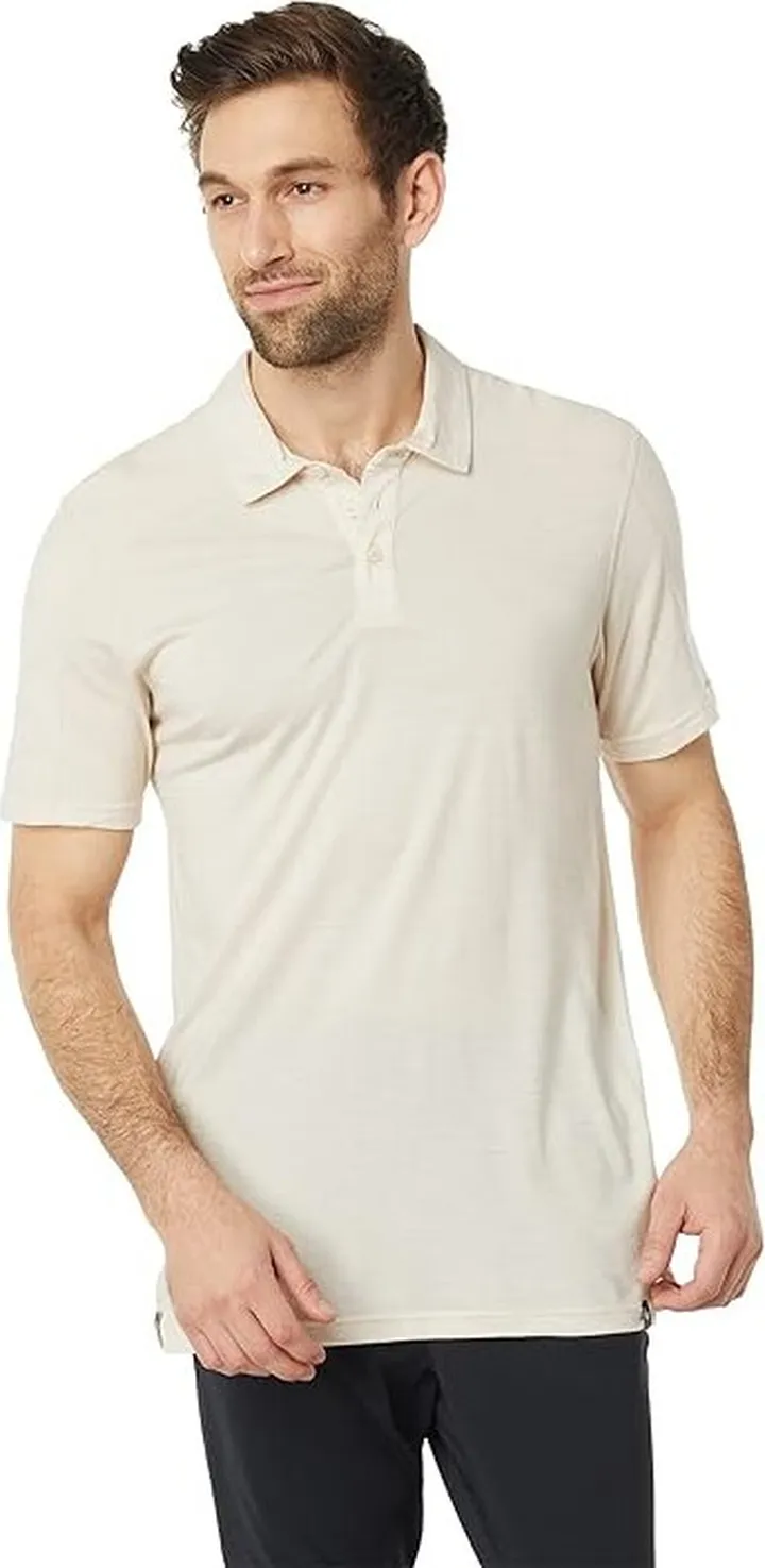 Smartwool Merino Sport 150 Polo (Almond Heather) Men's Clothing