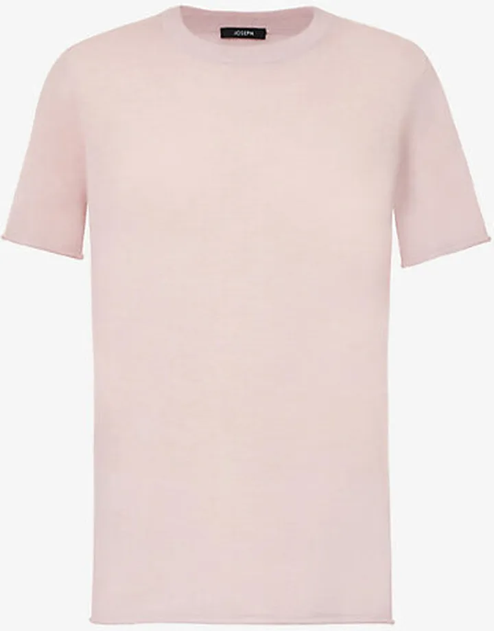 Womens Sweet Pea Short-sleeved Fine-knit Cashmere T-shirt