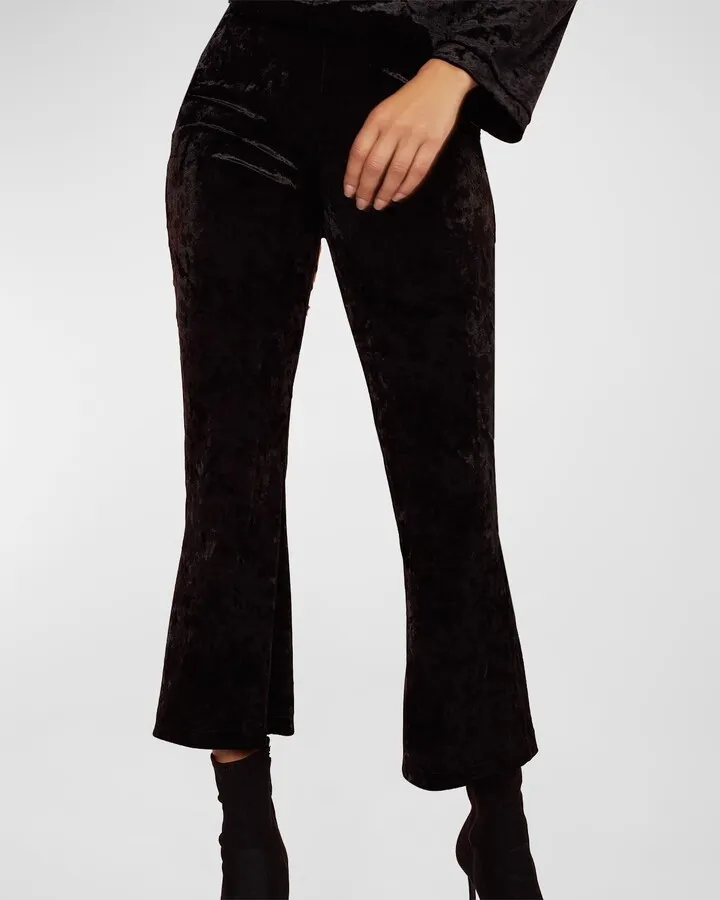 Cropped Crushed Velvet Pants
