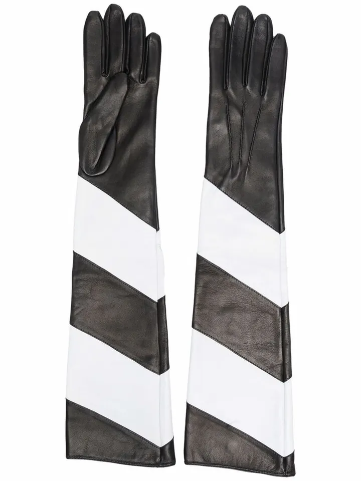 Striped Long Gloves
