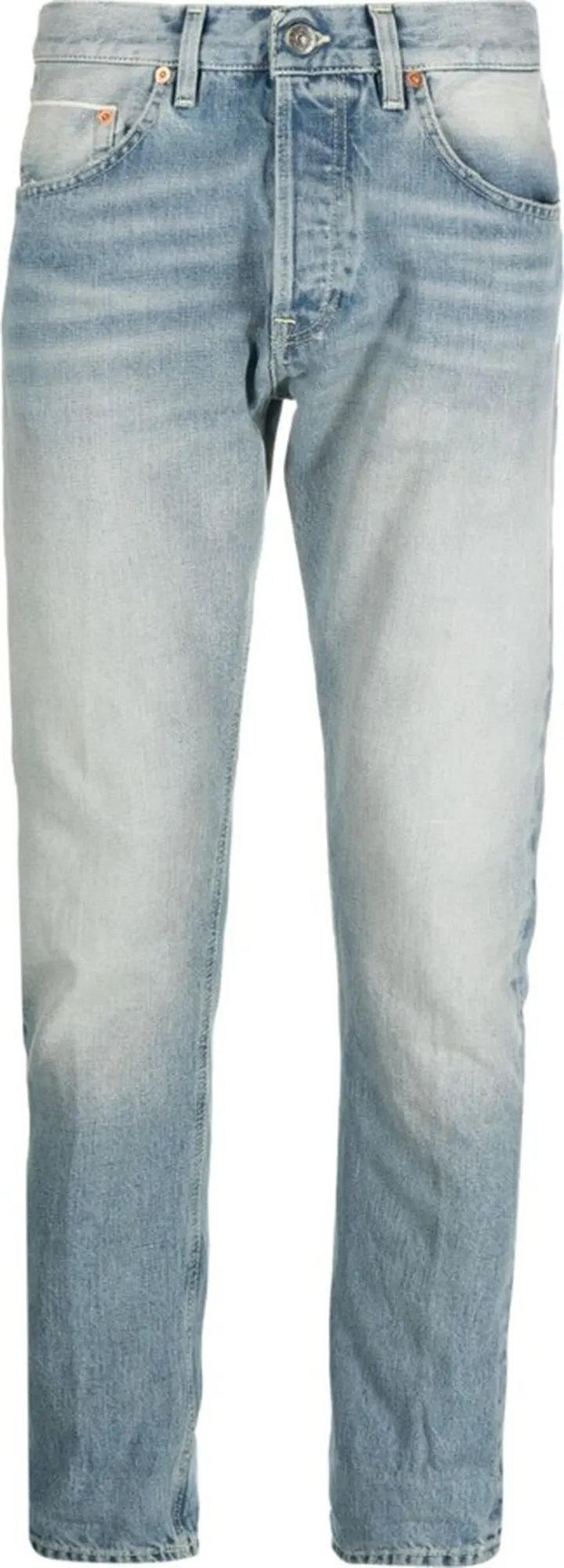Washed Tapered-Leg Jeans