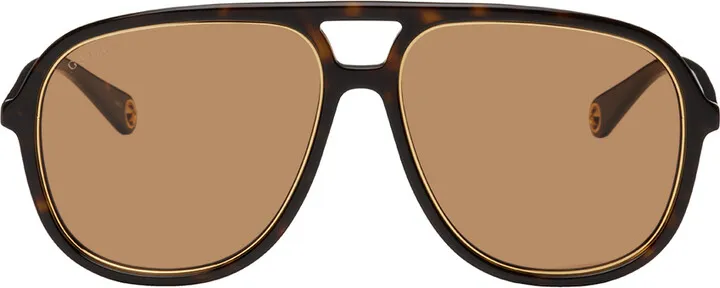 Gucci Tortoiseshell Navigator Sunglasses