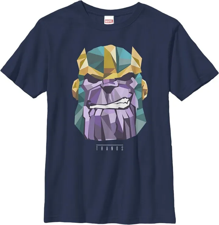 Boy's Marvel Geometric Thanos T-Shirt - Navy Blue - X Small
