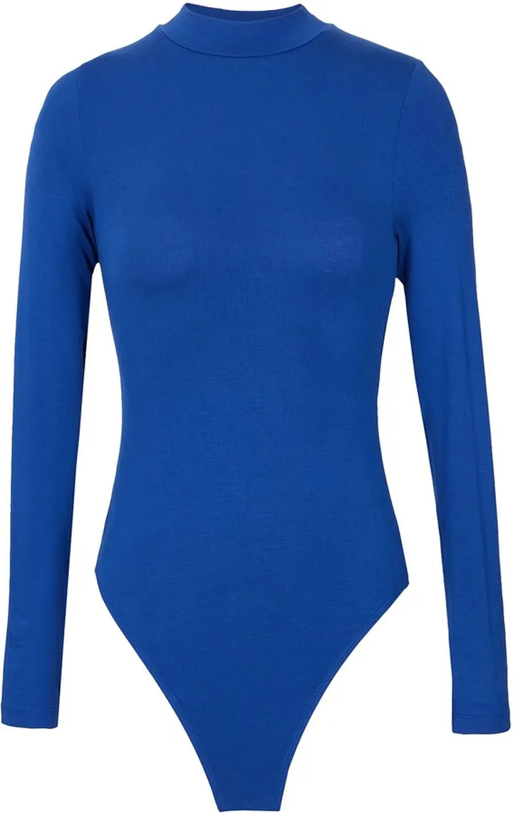 Viscose Mock-neck Brief Bodysuit T-shirt Blue