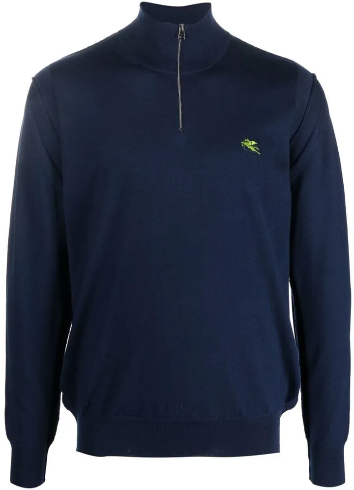 Logo-Embroidered Half-Zip Jumper