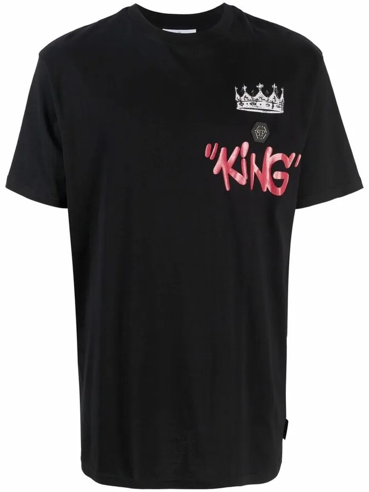 King skull-graphic logo-print T-shirt