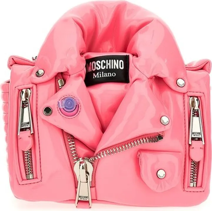 Moschino Inflated Biker Chain-Linked Crossbody Bag