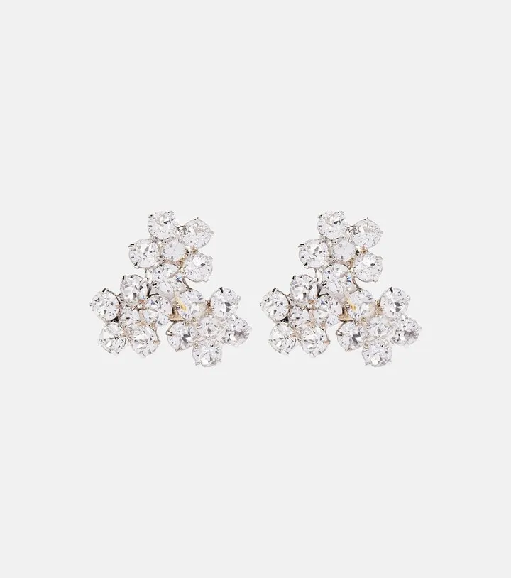 Violet crystal-embellished earrings