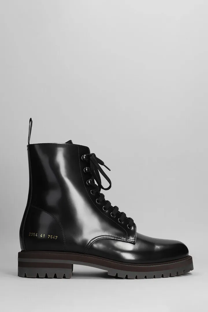 Combat Boot Combat Boots In Black Leather