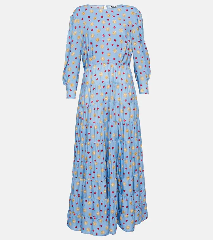 Kristen printed tiered maxi dress