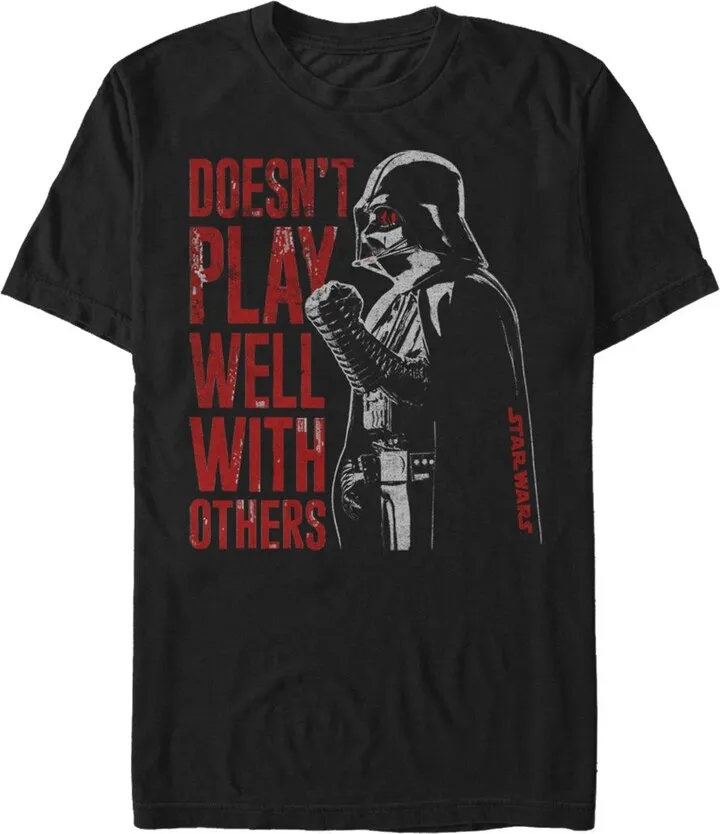 Men's Star Wars Darth Vader Doesn't Play Well T-Shirt - Black - 3X Large
