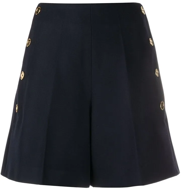 High-Waisted Side Button Shorts