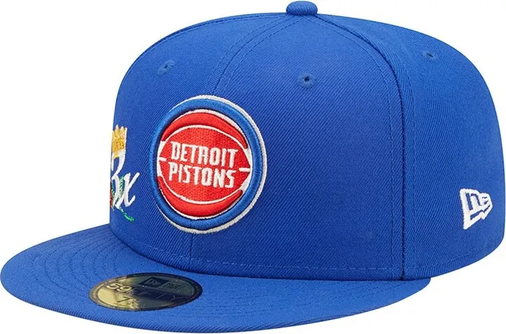 Men's New Era Blue Detroit Pistons 3x Nba Finals Champions Crown 59FIFTY Fitted Hat