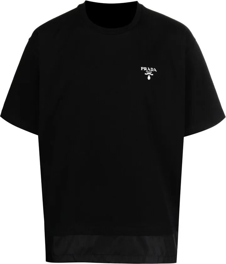 logo-print layered-detail T-shirt