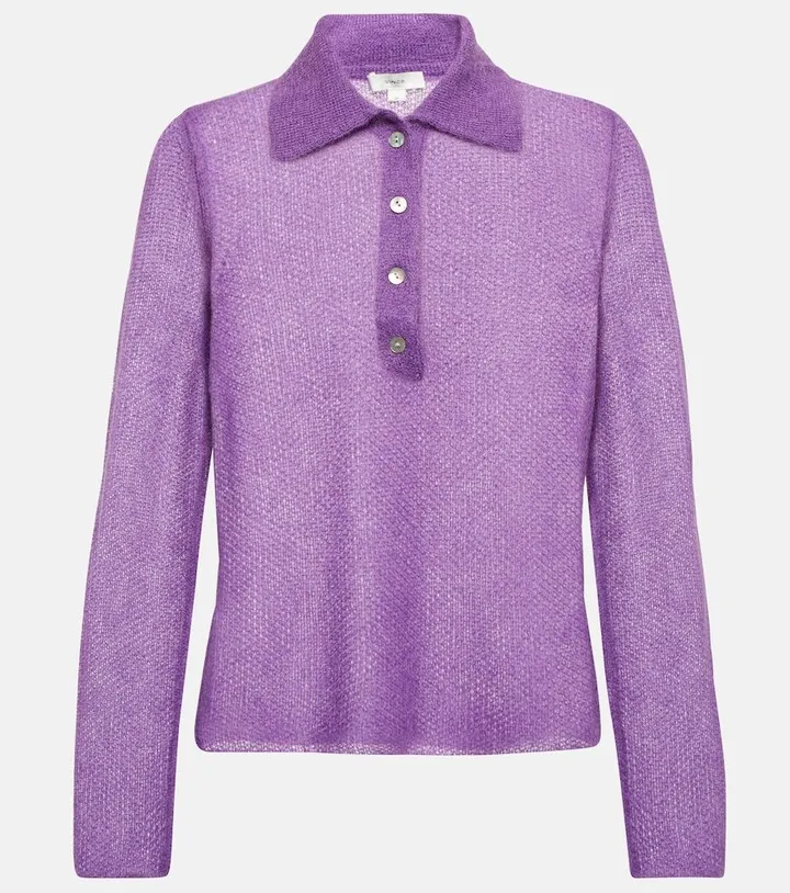 Mohair blend polo top