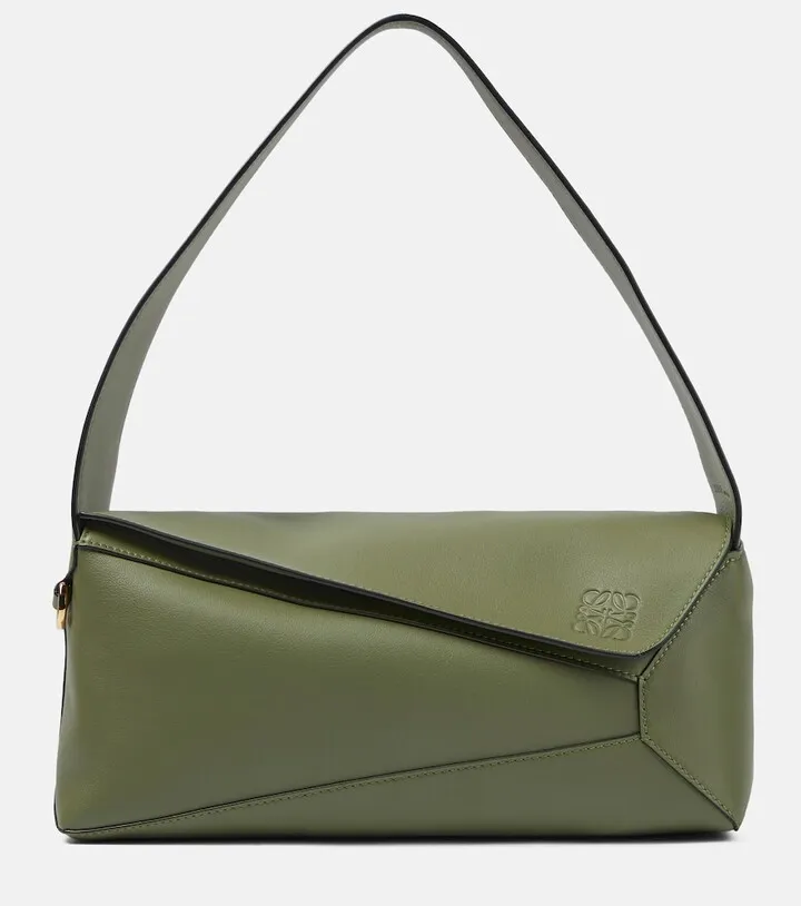 Puzzle slouchy leather shoulder bag