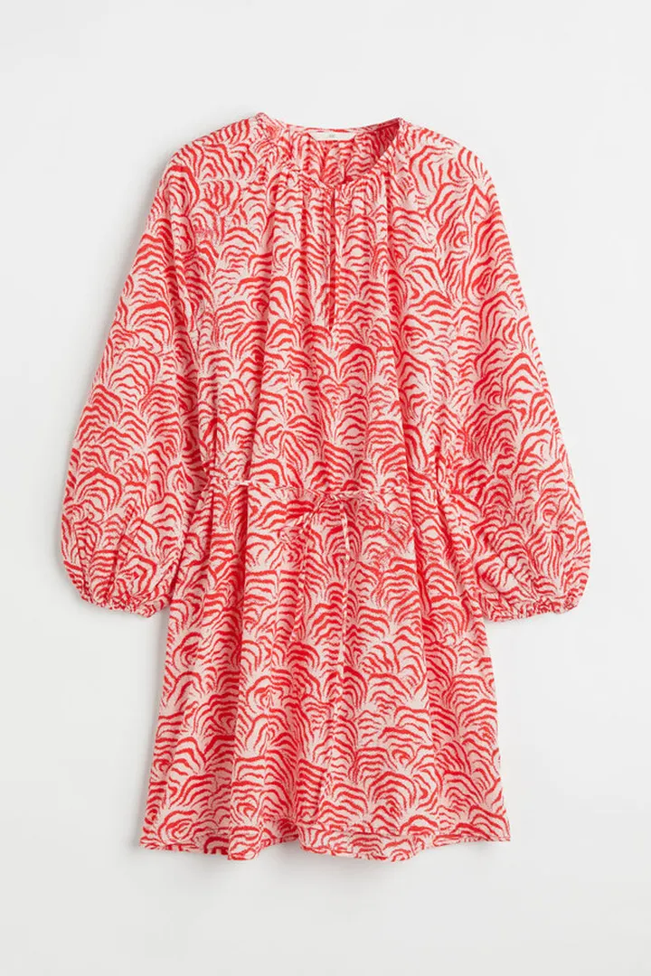 Balloon-sleeved Dress