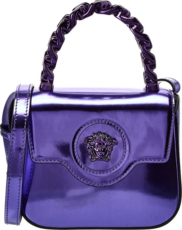 Versace La Medusa Mini Patent Shoulder Bag