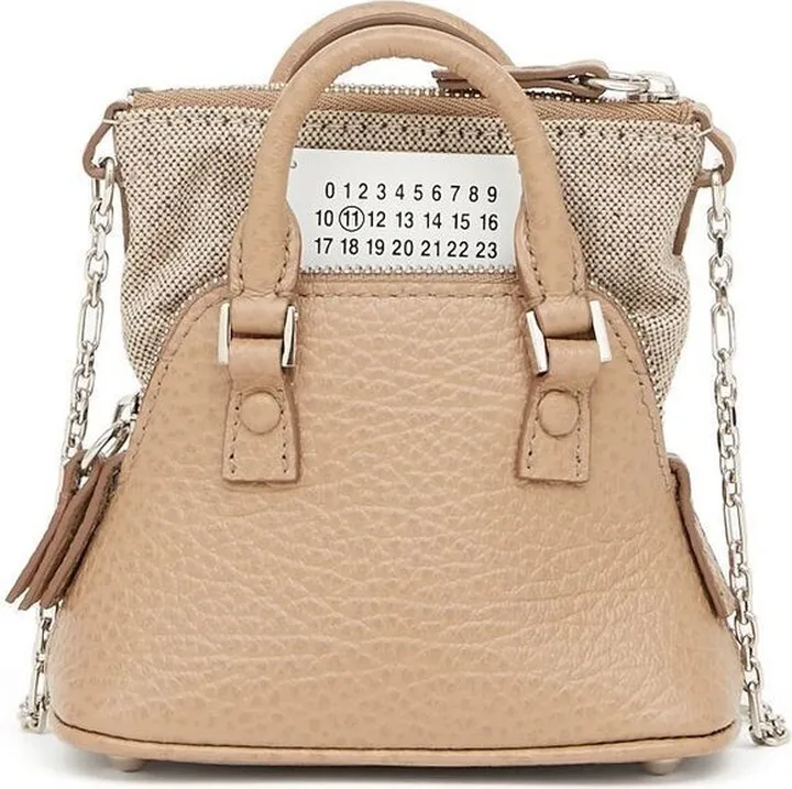 Numbers-Patch Leather Mini Bag