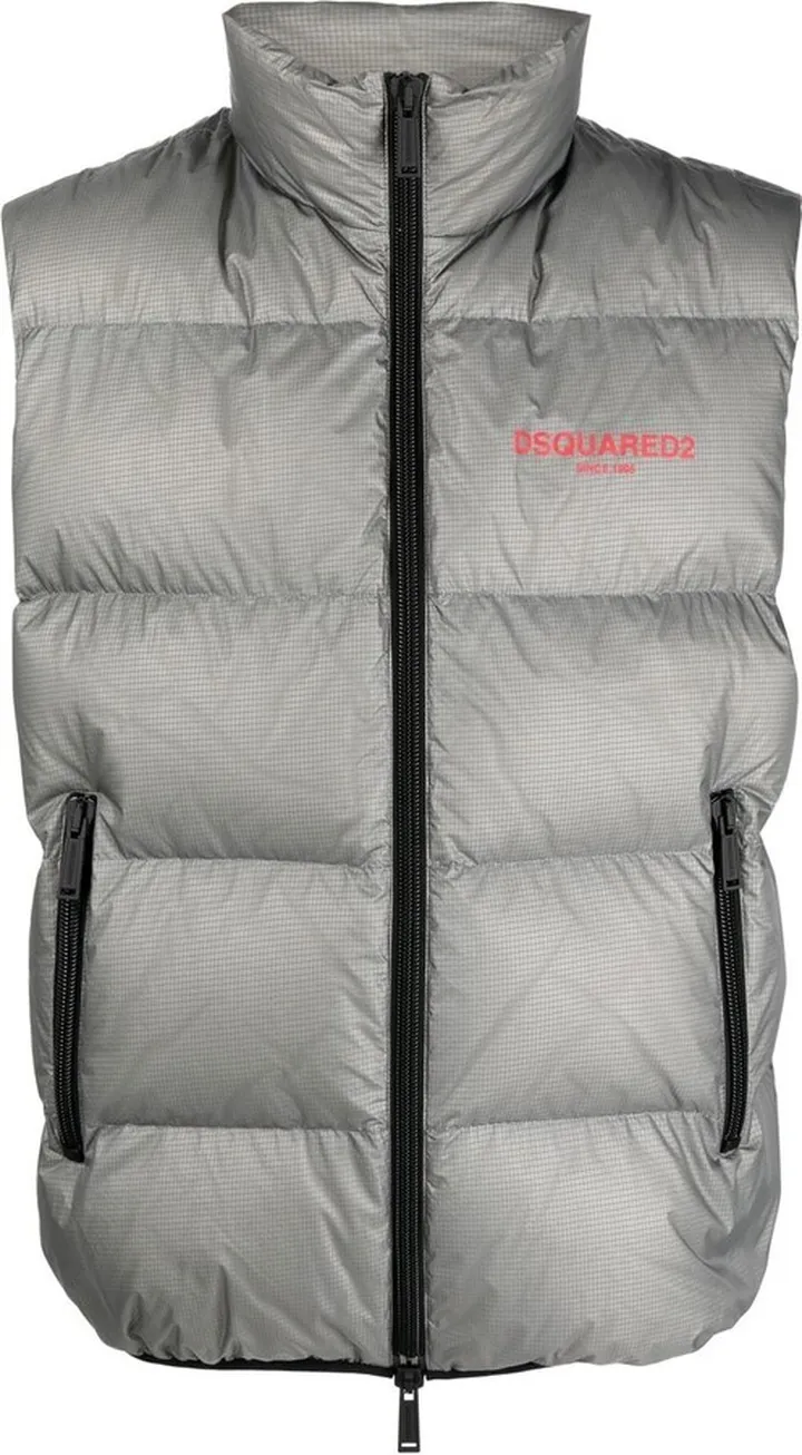 Logo-Print Zip-Up Gilet