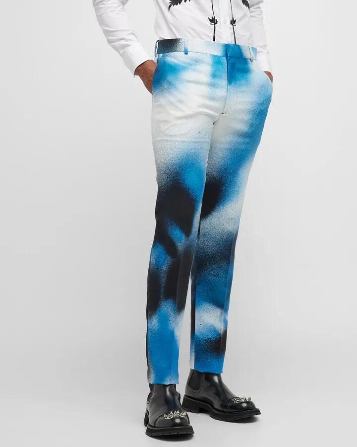 Men's Spray Paint Tapered Trousers