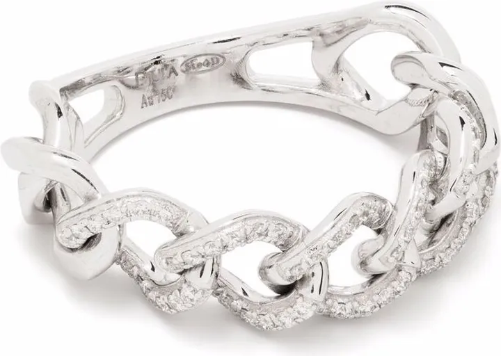 18kt White Gold Diamond Link Ring