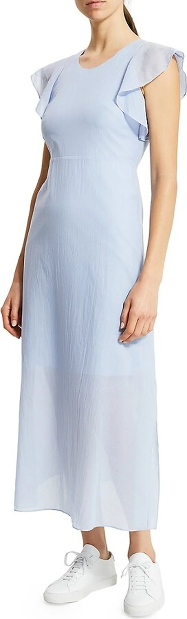 Organic Cotton Ruffled Midi Dress