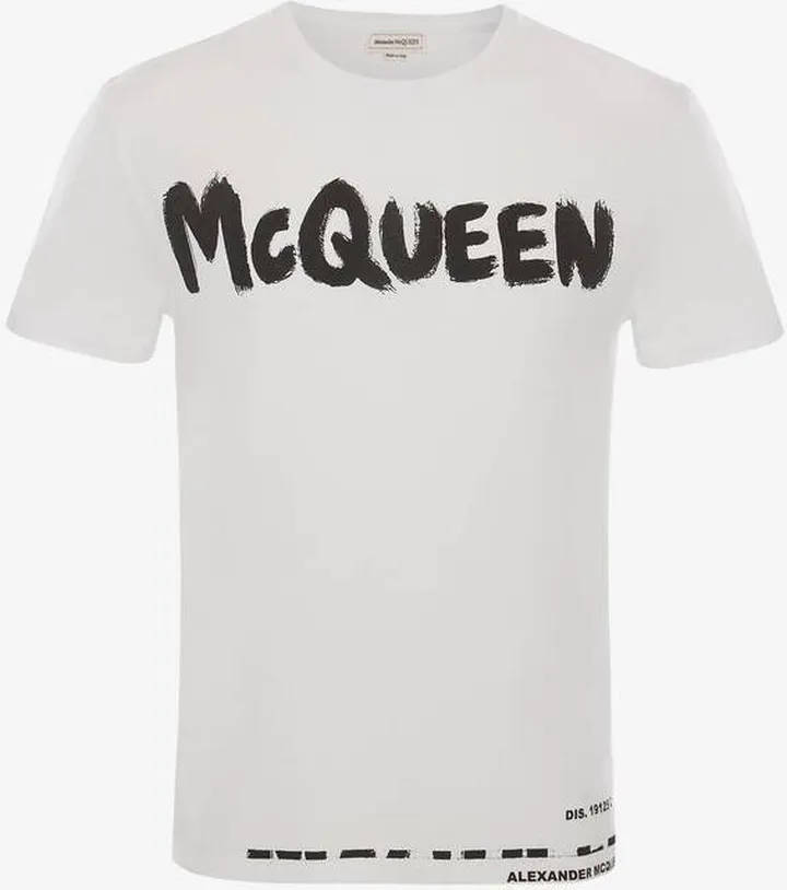 Men's Mcqueen Graffiti T-Shirt In White