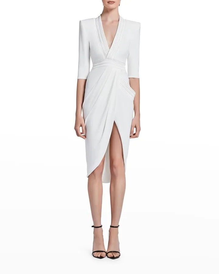 Eye Of Horus Plunge Midi Dress