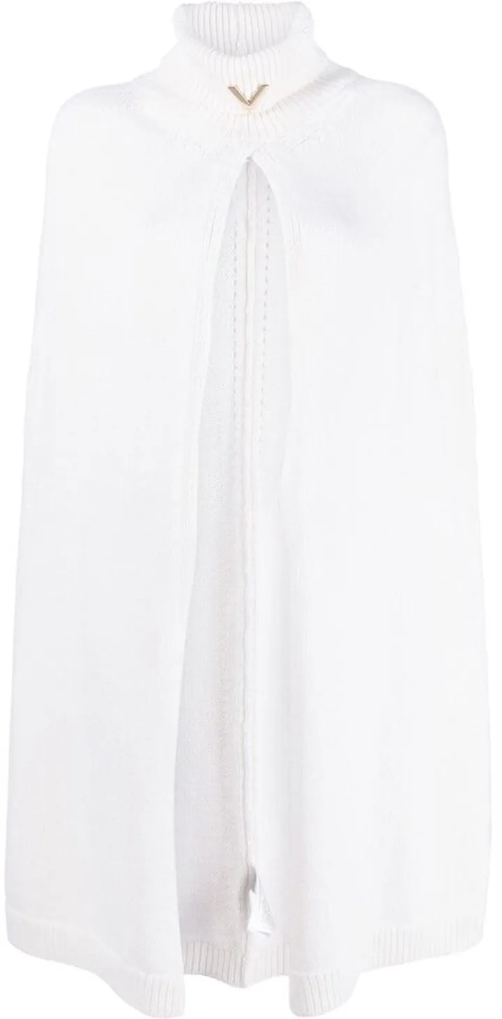 Logo-Plaque Cape-Style Knitted Top