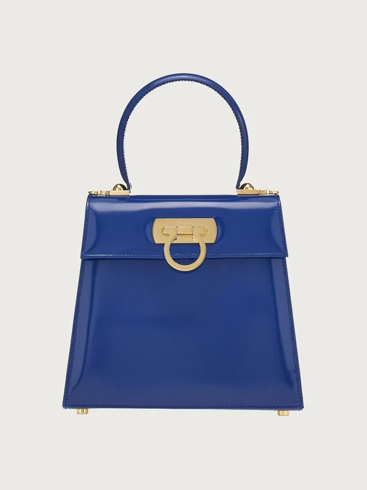 Ferragamo Women Iconic Top Handle (M) Blue