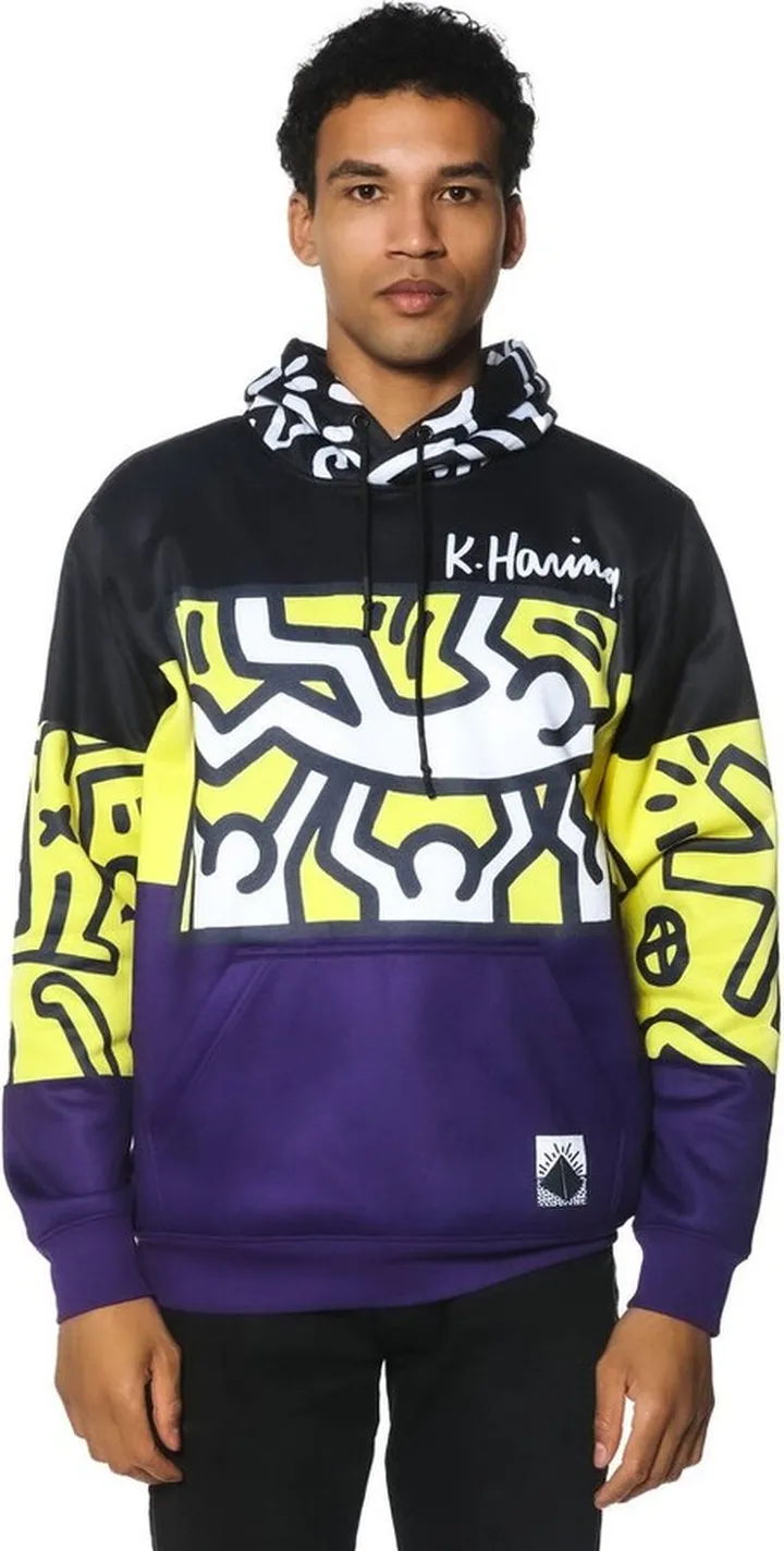 Members Only Men's Keith Haring X Members Only Hoodie Jacket - Purple-PURPLE-Large