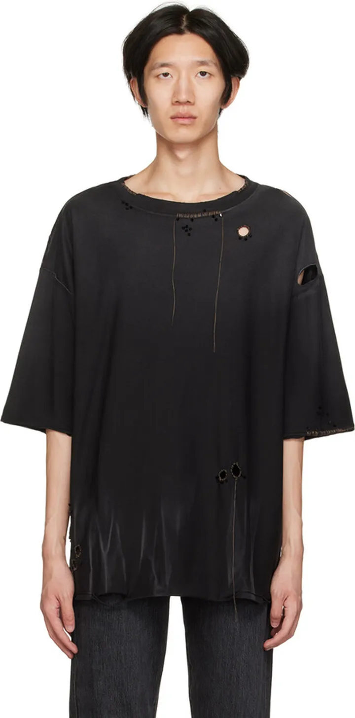 Acne Studios Black Distressed T-Shirt