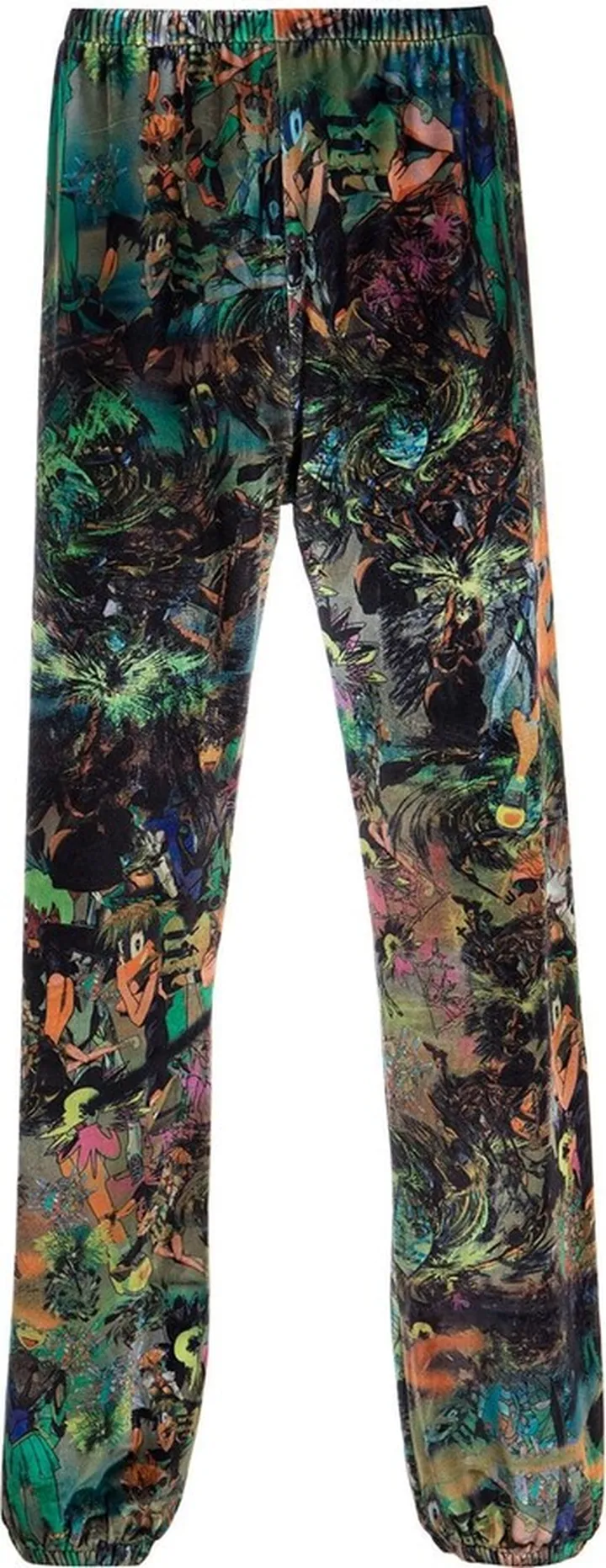 Graphic-Print Velvet Trousers
