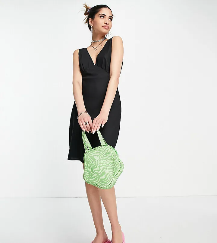 COLLUSION mini slip dress in black