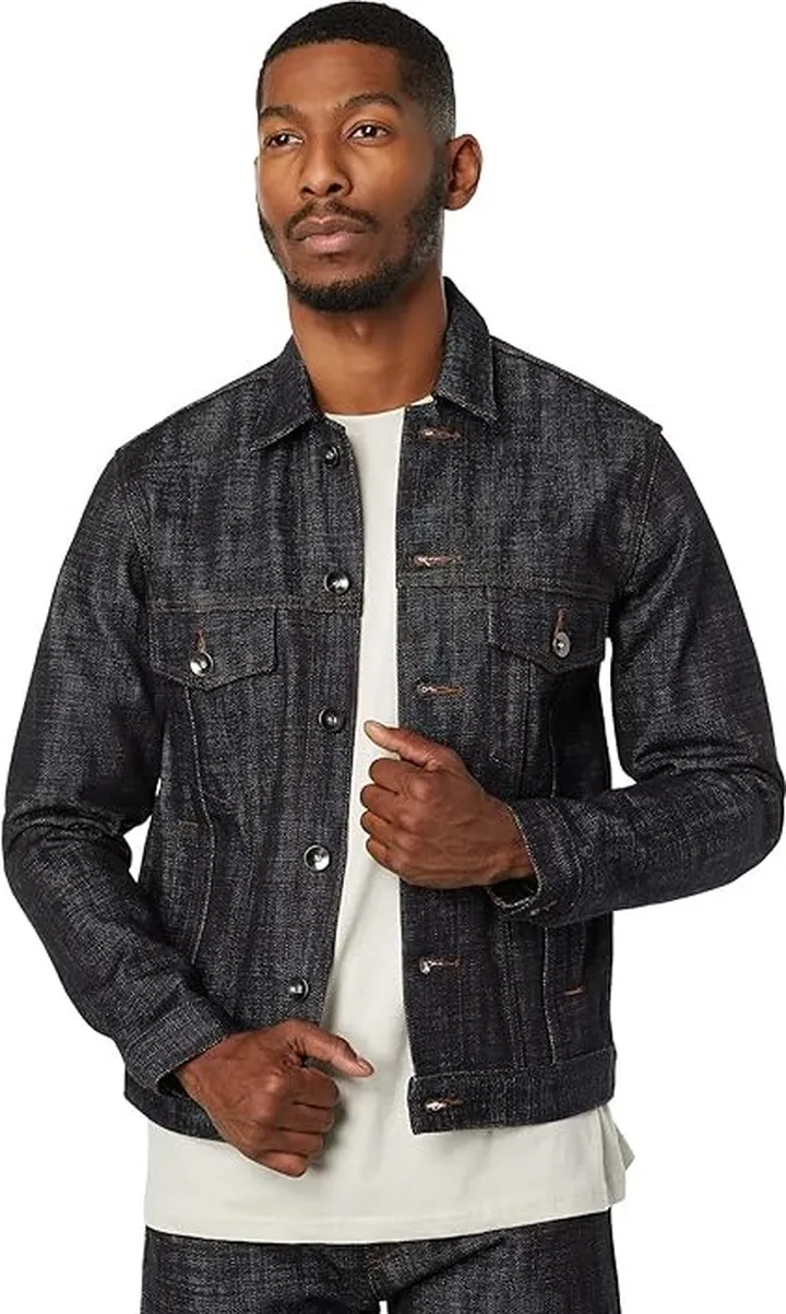 The Unbranded Brand 22 oz Heavyweight Big Slub Selvedge Denim Jacket (Indigo) Men's Clothing