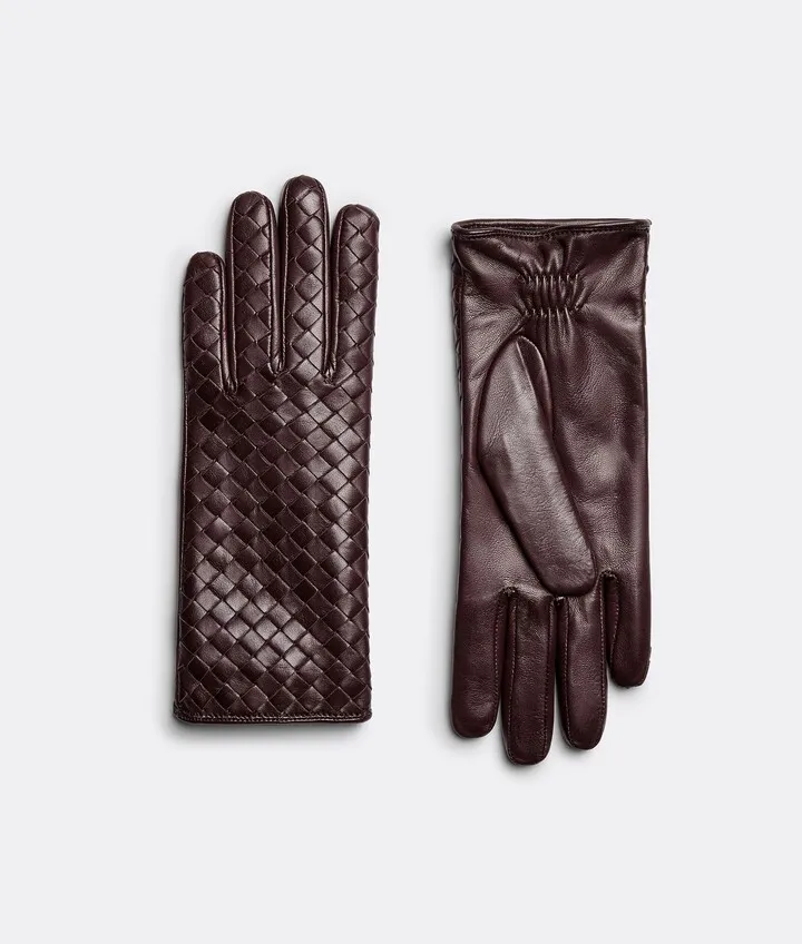 Intrecciato Leather Gloves