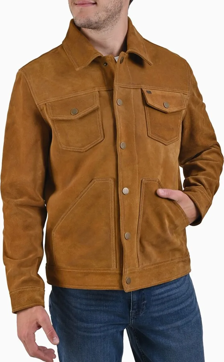 Frye Men's Vintage Leather Trucker Jacket