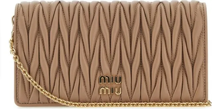 Miu Miu Matelassé Logo Plaque Crossbody Phone Bag