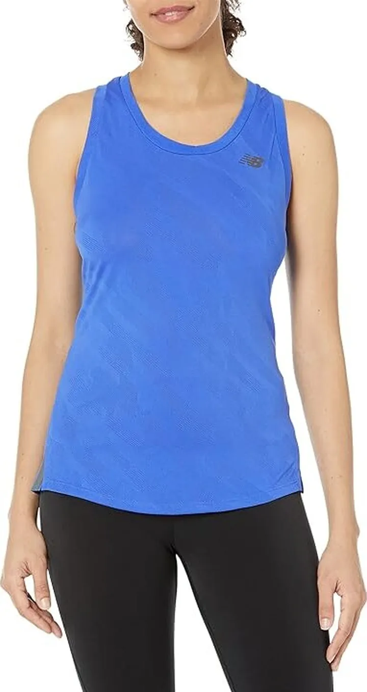 New Balance Q Speed Jacquard Tank (Marine Blue) Women's Clothing