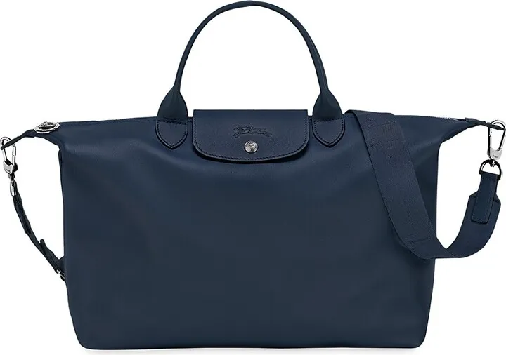 Tonal Nylon & Leather Tote Bag