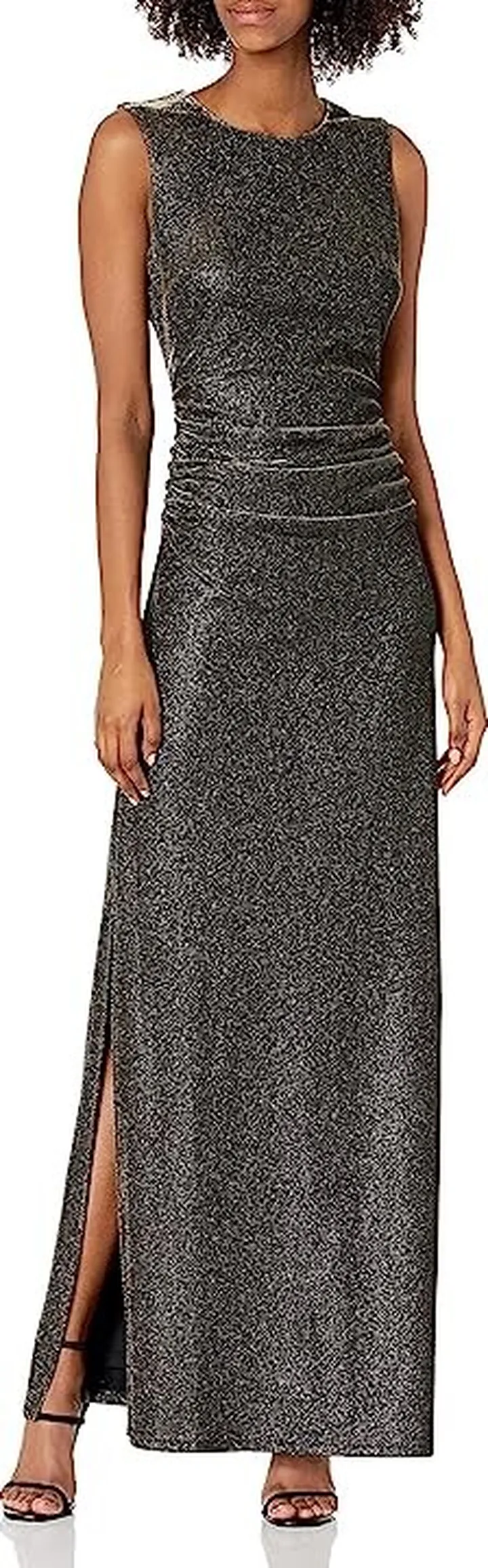 Halston Women's Metallic Ruched Dress (Iridescent Metallic) Women's Dress