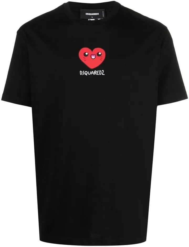 heart-motif logo cotton T-shirt