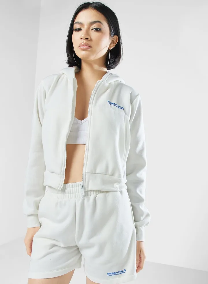 Cropped Zip Hoodie