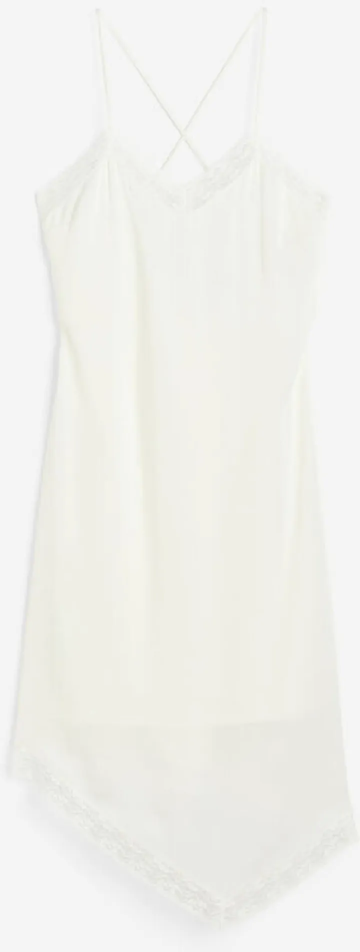 Lace-trimmed Satin Dress