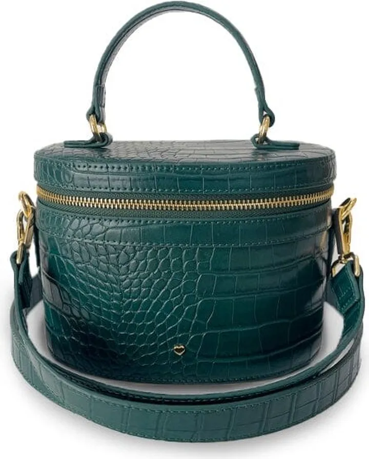 Johnny Loves Rosie - Emerald Vegan Leather Croc Aspen Circle Bag